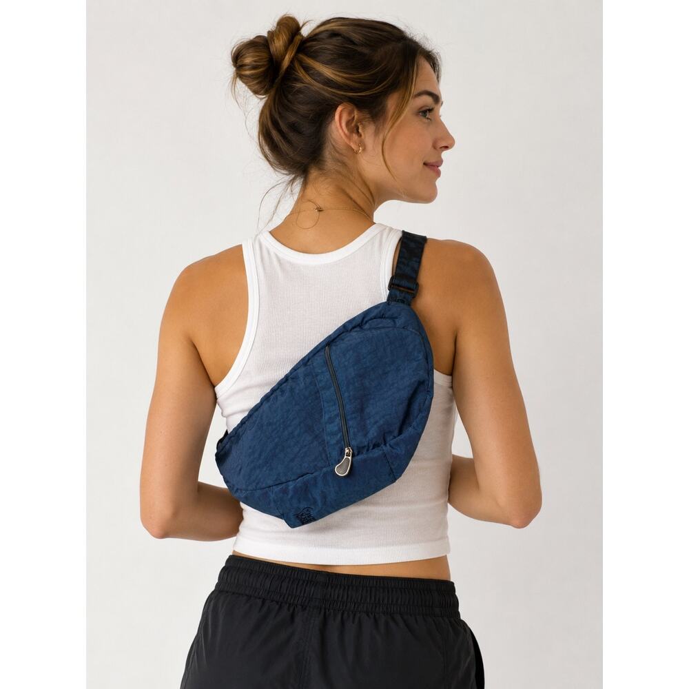 Healthy Back Bag Blue Sling Crossbody Shoulder Travel Bag Lightweight Nylon